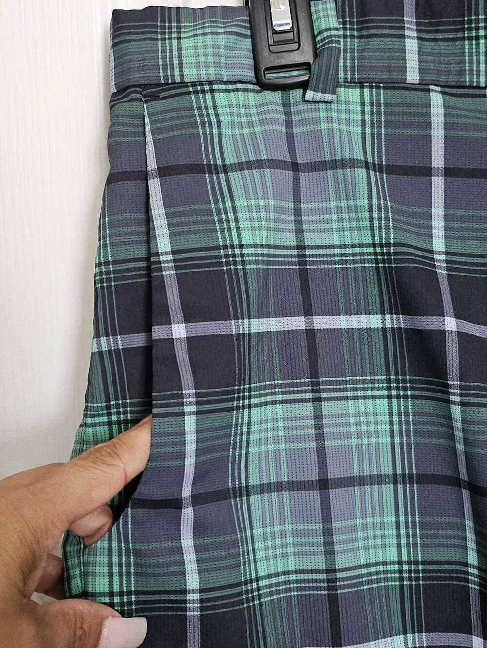 Nike Golf Dri-FIT Tour Performance Plaid Golf Shorts Men's 34 Green Black.